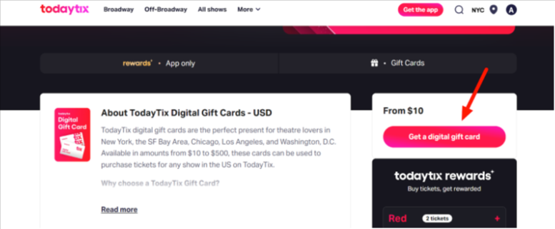 Click on Get Digital Gift Card Click on Get Digital Gift Card