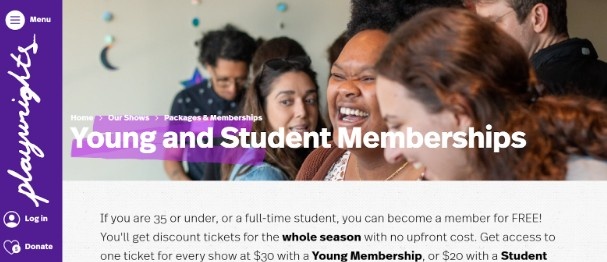 Playwrights Horizons Young & Student Membership